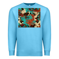 Ocean Blue Serape Turquoise Glitter Cowhide  Tooled Leather  Tumbler Premium Sweatshirt - FaDigitalArtStudio