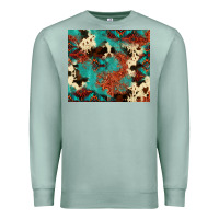 Seafoam Serape Turquoise Glitter Cowhide  Tooled Leather  Tumbler Premium Sweatshirt - FaDigitalArtStudio