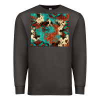 Smoke Serape Turquoise Glitter Cowhide  Tooled Leather  Tumbler Premium Sweatshirt - FaDigitalArtStudio