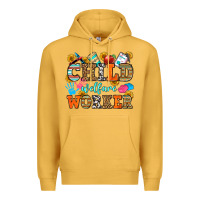 Mustard child welfare worker Premium Hoodie - OliviaCreatesArt