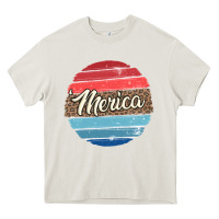 Cream leopard merica Heavy Core Tee - MaliasSmallBusiness
