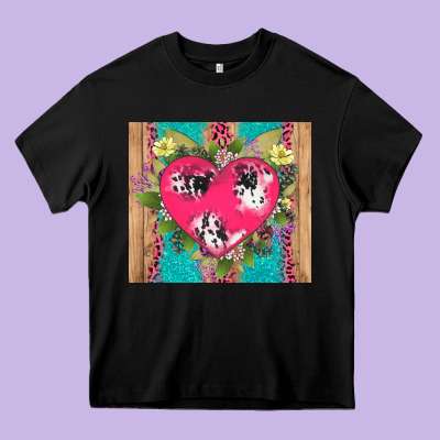 V.d Cow And Heart Heavy Core Tee Designed By Adodesignshop