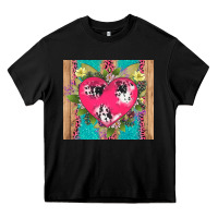 Black v.d cow and heart Heavy Core Tee - AdoDesignShop