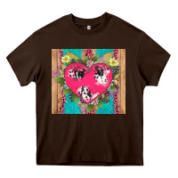 Chocolate Brown v.d cow and heart Heavy Core Tee - AdoDesignShop