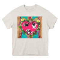 Cream v.d cow and heart Heavy Core Tee - AdoDesignShop