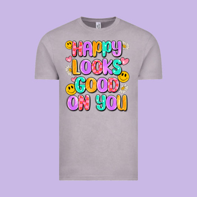 Happy Looks Good On You Vintage Tee Designed By Artiststas