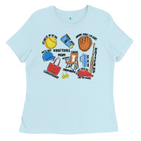 Baby Blue softball mom Ladies Tee - MaliasSmallBusiness