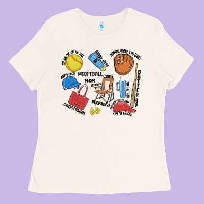 Softball Mom Ladies Tee Designed By Maliassmallbusiness