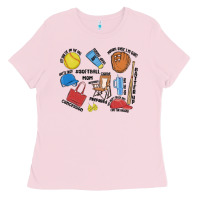 Bubblegum Pink softball mom Ladies Tee - MaliasSmallBusiness