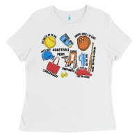 White softball mom Ladies Tee - MaliasSmallBusiness