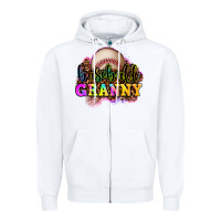 White baseball granny Zipper Hoodie - OliviaCreatesArt