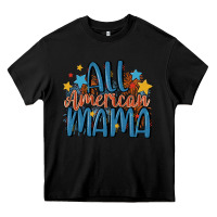 Black all american mama Heavy Core Tee - MaliasSmallBusiness