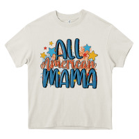 Cream all american mama Heavy Core Tee - MaliasSmallBusiness