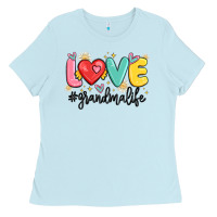 Baby Blue love grandma life Ladies Tee - MaliasSmallBusiness