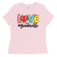 Bubblegum Pink love grandma life Ladies Tee - MaliasSmallBusiness