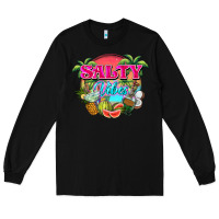 Black Salty vibes summer Long Sleeve Tee - NancyCooperArtShop