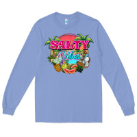 Colony Blue Salty vibes summer Long Sleeve Tee - NancyCooperArtShop