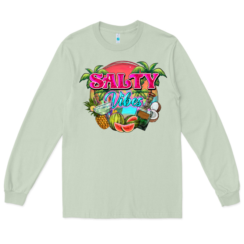 Salty Vibes Summer Long Sleeve Tee by NancyCooperArtShop | Teevron