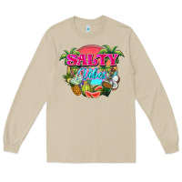 Mushroom Salty vibes summer Long Sleeve Tee - NancyCooperArtShop