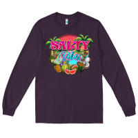 Plum Salty vibes summer Long Sleeve Tee - NancyCooperArtShop