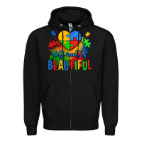 Black different is beautiful autism Zipper Hoodie - OliviaCreatesArt