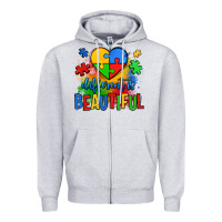 Different Is Beautiful Autism Zipper Hoodie | Teevron