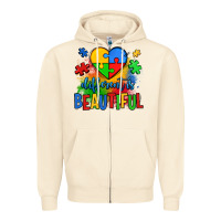 Sandshell different is beautiful autism Zipper Hoodie - OliviaCreatesArt
