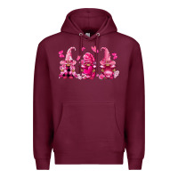 Burgundy breast cancer gnomies Premium Hoodie - FaDigitalArtStudio