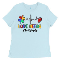 Baby Blue love needs no words Ladies Tee - MaliasSmallBusiness