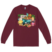 Burgundy summer gnomies truck Long Sleeve Tee - NancyCooperArtShop