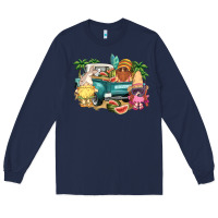 Navy summer gnomies truck Long Sleeve Tee - NancyCooperArtShop