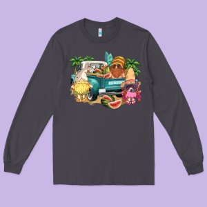 Summer Gnomies Truck Long Sleeve Tee Designed By Nancycooperartshop