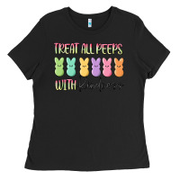 Black treat all peeps with kindness Ladies Tee - MaliasSmallBusiness