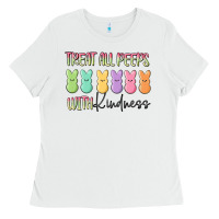 White treat all peeps with kindness Ladies Tee - MaliasSmallBusiness