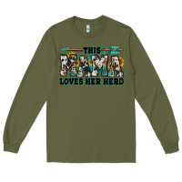 Army Green this mama loves her herd goats Long Sleeve Tee - Jasminsmagicworld