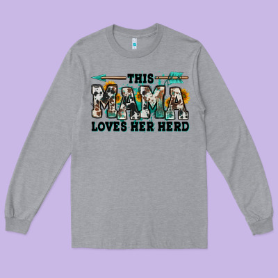 This Mama Loves Her Herd Goats Long Sleeve Tee Designed By Jasminsmagicworld