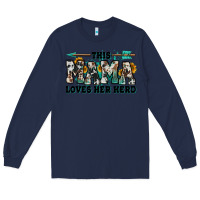 Navy this mama loves her herd goats Long Sleeve Tee - Jasminsmagicworld