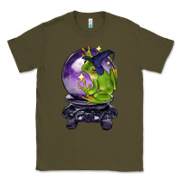 Army Green Halloween Frog With Crystal Ball Classic Tee - LillyAllenDesigns