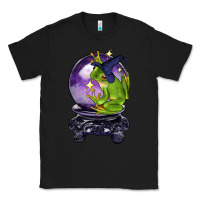 Black Halloween Frog With Crystal Ball Classic Tee - LillyAllenDesigns
