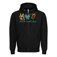Black peace love cowboys Zipper Hoodie - OliviaCreatesArt