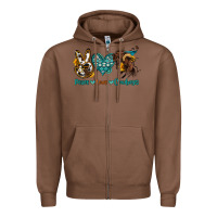 Chestnut peace love cowboys Zipper Hoodie - OliviaCreatesArt