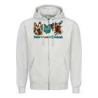 Dove Grey peace love cowboys Zipper Hoodie - OliviaCreatesArt