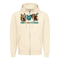 Sandshell peace love cowboys Zipper Hoodie - OliviaCreatesArt