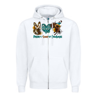 White peace love cowboys Zipper Hoodie - OliviaCreatesArt