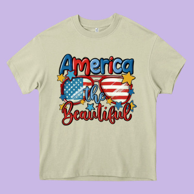 America The Beautiful Heavy Core Tee Designed By Maliassmallbusiness