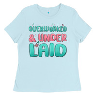 Baby Blue overworked underlaid Ladies Tee - MaliasSmallBusiness