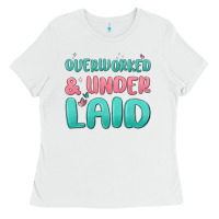 White overworked underlaid Ladies Tee - MaliasSmallBusiness