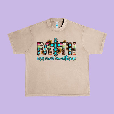 Faith Can Move Mountains Urban Heavy Tee Designed By Jahusdesignshop