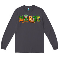 Smoke st patricks day nurse with gnome Long Sleeve Tee - NancyCooperArtShop