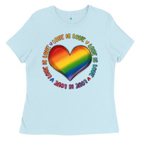 Baby Blue love is love Ladies Tee - MaliasSmallBusiness
